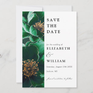 Reserve A Data Elegante Emerald Green E Dourado Casamento Floral