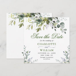 Reserve A Data Elegante Eucalipto Aquarela Salvar a Data