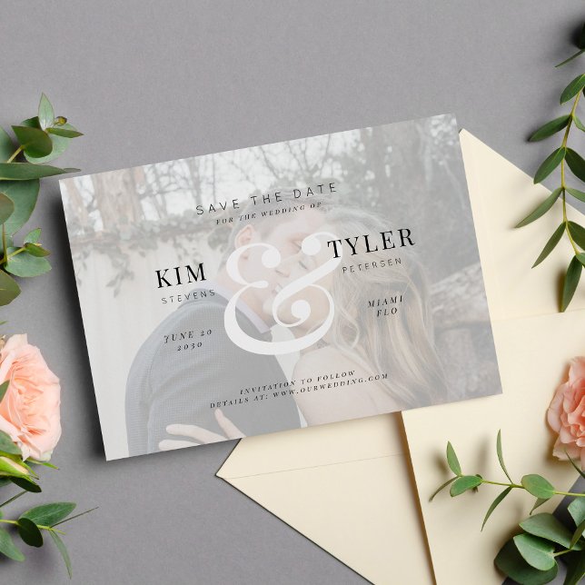 Reserve A Data Elegante falso vélin de foto personalizado para ca (Criador carregado)