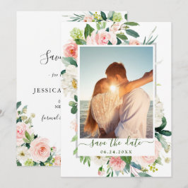 Reserve A Data Elegante Flor de Rosa Bege Eucalipto Casamento FOT