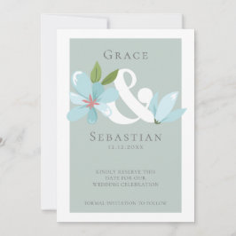 Reserve A Data Elegante Floral Ampersand Weding The Date (Salvar 