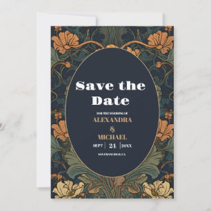 Reserve A Data Elegante Floral Art Nouveau Wedding