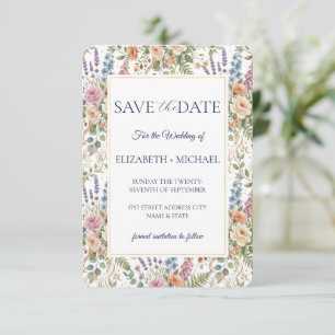 Reserve A Data Elegante Floral Botânico Vintage