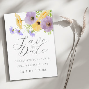 Reserve A Data Elegante Floral de Aquarela de Flores Silvestres p