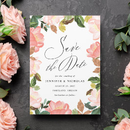Reserve A Data Elegante Floral de Primavera em Rosa Salve o Dia