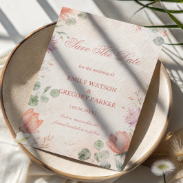 Reserve A Data Elegante Floral Rosado