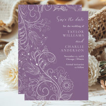 Elegante Floral Roxo Empoeirado Casamento Salve A 