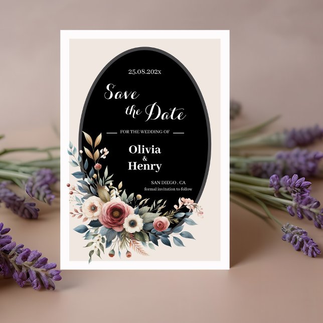Reserve A Data Elegante Floral Rústico Casamento Salve A Data (Elegant Floral Rustic Wedding Save The Date)