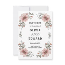 Elegante Floral Save the Date Casamento