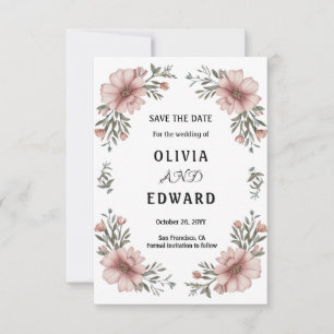 Reserve A Data Elegante Floral Save the Date Casamento