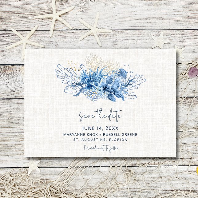 Reserve A Data Elegante Florida Beach Wedding Photo Save the Date (Elegant Florida Beach Wedding Photo Save the Date)