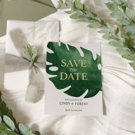 Reserve A Data Elegante Folha Tropical Verde de Monstera para Cas