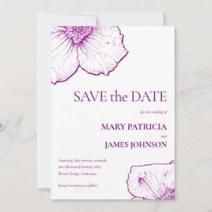 Reserve A Data Elegante Formal Desenho de Clematite Floral Roxo