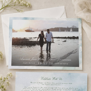 Reserve A Data Elegante Foto Costeira em Aquarela Save the Date