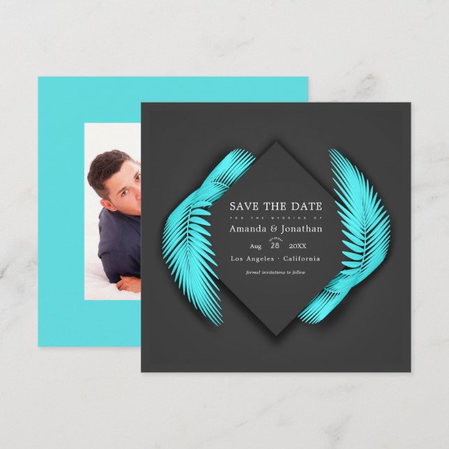 Reserve A Data Elegante foto de casamento de verão na praia (Frente/Verso)