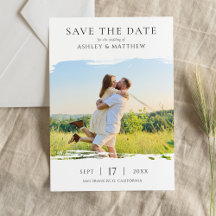 Elegante Foto de Casamento Moderno Save the Date