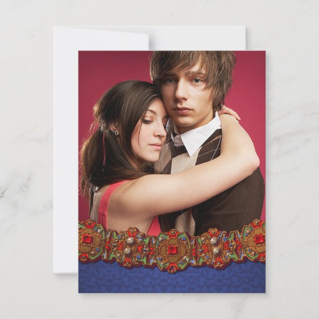 Reserve A Data Elegante Foto de Damasko Medieval Save The Date (Frente)