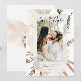 Reserve A Data Elegante Foto Floral Boho Pampas