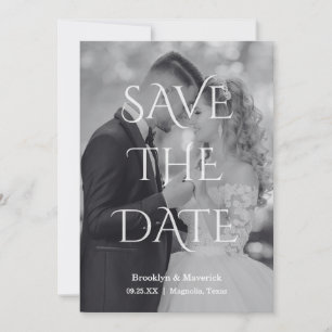 Reserve A Data Elegante Foto Preto e Branco para Save The Date