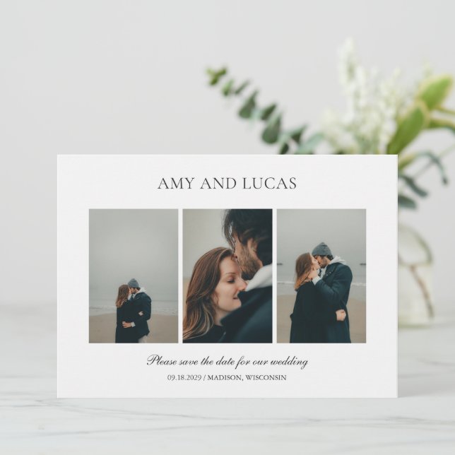 Reserve A Data Elegante Foto Simples Casamento (Em pé/Frente)