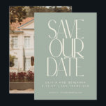 Reserve A Data Elegante Foto Simples Moderno Tendência em Poeira<br><div class="desc">Elegante Foto Simples Moderno Tendência em Poeira de Sage Save the Date</div>