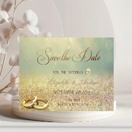 Reserve A Data Elegante Glitter Bokeh,Rings Wedding Salvar data