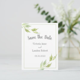 Reserve A Data Elegante Greenery Deixa Casamento de Aquarela