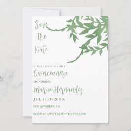 Reserve A Data Elegante Greenery Quinceañera