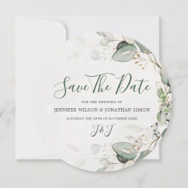Reserve A Data Elegante Greenery Rustic Eucalyptus Floral