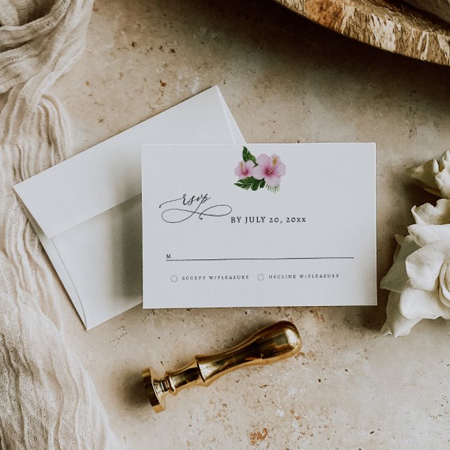 Reserve A Data Elegante Hibiscus RSVP  (Criador carregado)