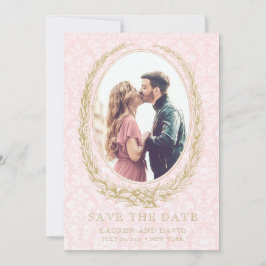Reserve A Data Elegante Laurel Wreath | Foto rosa Damask
