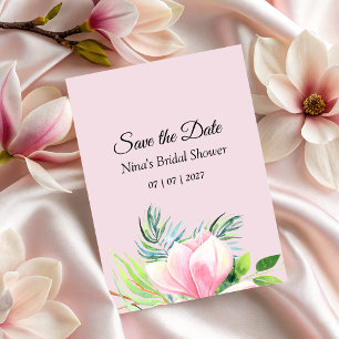 Reserve A Data Elegante Magnolia Rosa Chá de panela de Aquarela