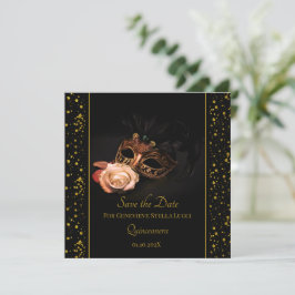 Reserve A Data Elegante Mascarada e Rosa Branca