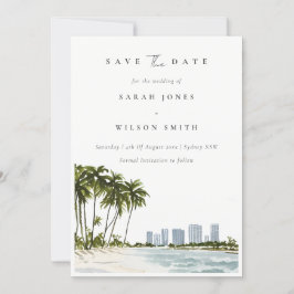 Reserve A Data Elegante Miami Florida Palm Trees Beach Watercolor