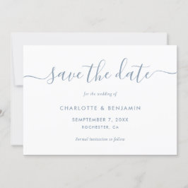 Reserve A Data Elegante Minimalista Dusty Blue Salve a data