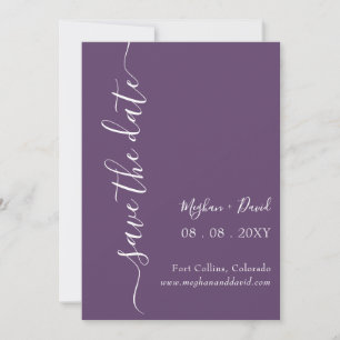 Reserve A Data Elegante Mínimo Simples Moderno Roxo