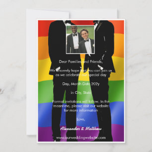 Reserve A Data Elegante Modern Gay Men Foto Casada Rainbow