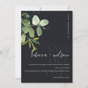 RESERVE A DATA ELEGANTE MODERNO MARINHO VERDE EUCALYPTUS WATERCOL