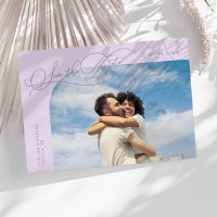 Elegante Moldura Curva Lilás Foto Script