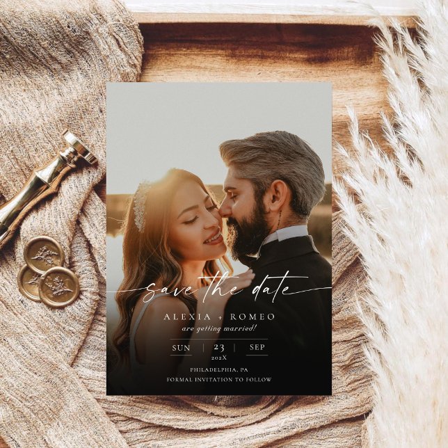 Reserve A Data Elegante Monograma de Casamento em Caligrafia (Criador carregado)