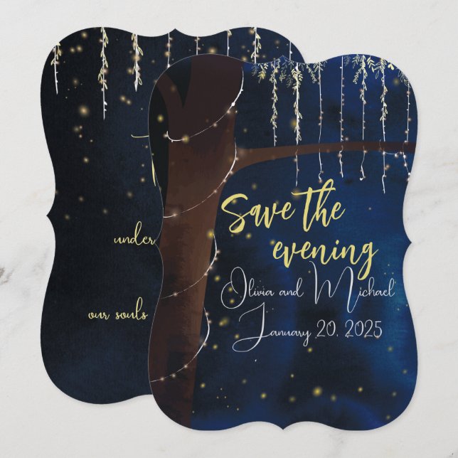 Reserve A Data Elegante Noite Salve a Data (Frente/Verso)