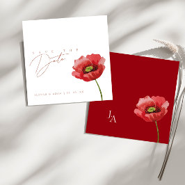 Reserve A Data Elegante Papoula Vermelha Crimson Floral Casamento
