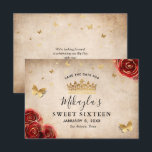 Reserve A Data Elegante Pergaminho Dourado Rosa Vermelho Vintage<br><div class="desc">Procurando ideias elegantes de "save the date" para uma festa com tema vermelho e dourado? Esses convites "save the date" com modelo DIY fácil e bonito tornam simples para você criar sua própria papelaria com tema de princesa de conto de fadas vintage. A bela arte de aquarela floral botânica da...</div>