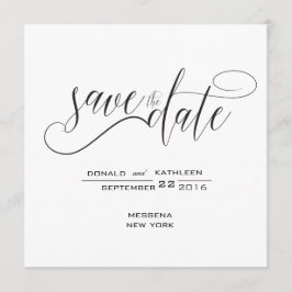 Reserve A Data Elegante preto e branco Salvar a Data