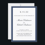 Reserve A Data Elegante quadro azul-Marinho clássico. Casamento<br><div class="desc">Belo Casamento Salve a Data. Elegante quadro azul-Marinho clássico.</div>
