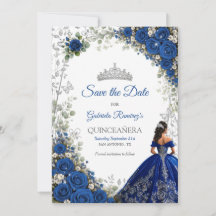 Elegante Quinceañera de Rosas Azuis Reais e Prata