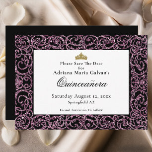 Reserve A Data Elegante Quinceanera Salve o Dia com Floral Rosa