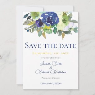 Reserve A Data Elegante Ramalhete Floral Água-Marinha e Dourado F