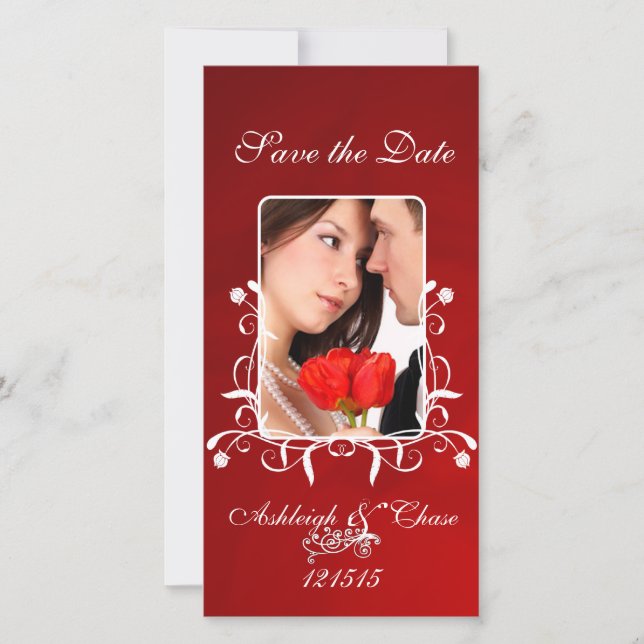 Reserve A Data Elegante Red Satin Salve a dataSua foto (Frente)