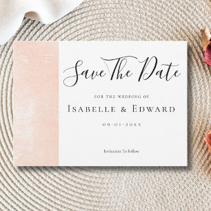 Reserve A Data Elegante Rosa Coral Floral Rosa Minimalista Casame